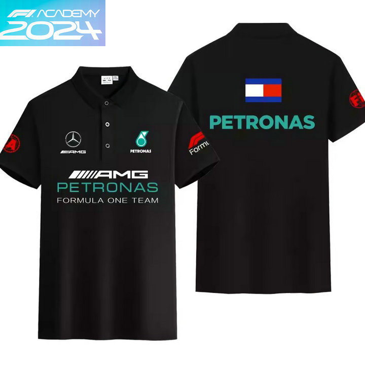 2024 Polo Mercedes Petronas Tommy Manche Courte Coton Couleur Unie